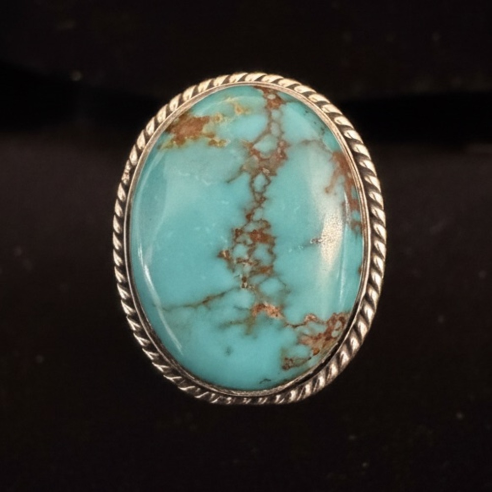 Genuine Turquoise and‎ Sterling Silver Ring